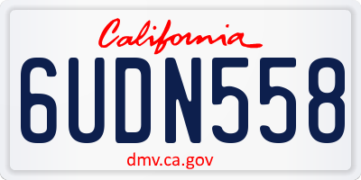 CA license plate 6UDN558