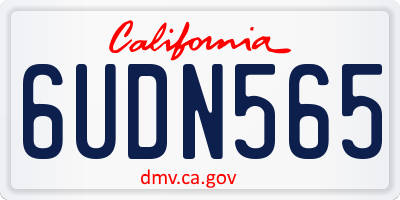 CA license plate 6UDN565