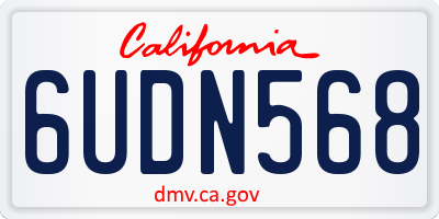 CA license plate 6UDN568
