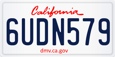 CA license plate 6UDN579