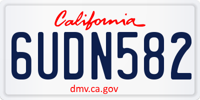 CA license plate 6UDN582