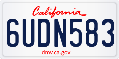 CA license plate 6UDN583