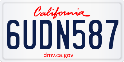 CA license plate 6UDN587