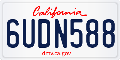 CA license plate 6UDN588