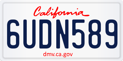 CA license plate 6UDN589
