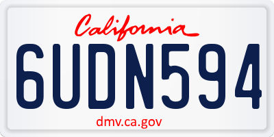 CA license plate 6UDN594