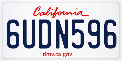 CA license plate 6UDN596