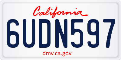 CA license plate 6UDN597