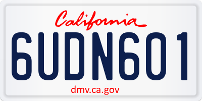 CA license plate 6UDN601