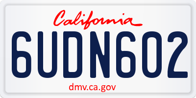 CA license plate 6UDN602