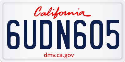 CA license plate 6UDN605