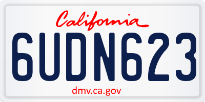 CA license plate 6UDN623