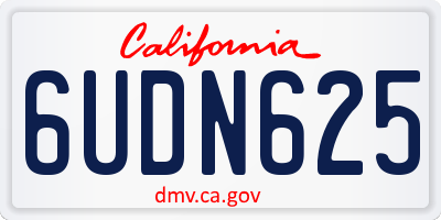 CA license plate 6UDN625