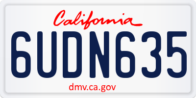 CA license plate 6UDN635