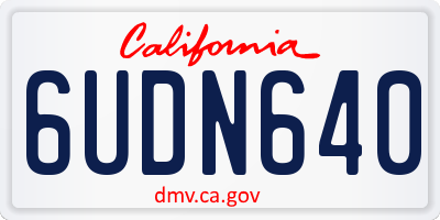 CA license plate 6UDN640