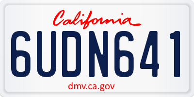 CA license plate 6UDN641