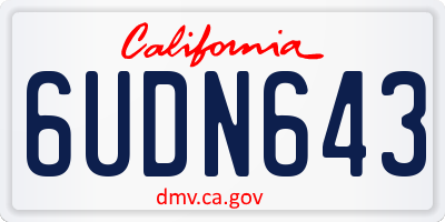 CA license plate 6UDN643