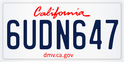 CA license plate 6UDN647