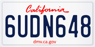 CA license plate 6UDN648