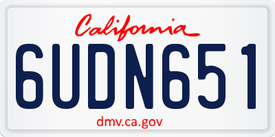 CA license plate 6UDN651