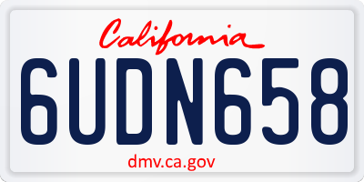 CA license plate 6UDN658