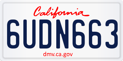 CA license plate 6UDN663