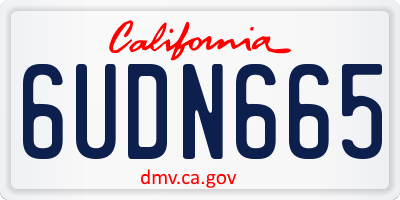 CA license plate 6UDN665