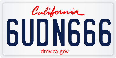 CA license plate 6UDN666