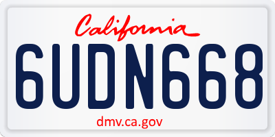 CA license plate 6UDN668