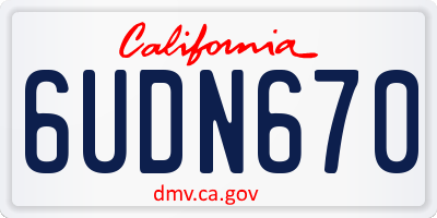 CA license plate 6UDN670