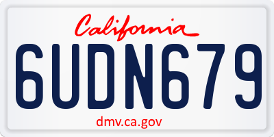 CA license plate 6UDN679