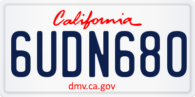CA license plate 6UDN680