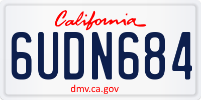 CA license plate 6UDN684