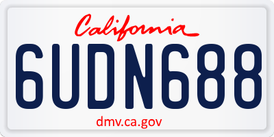 CA license plate 6UDN688