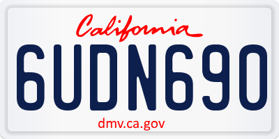 CA license plate 6UDN690