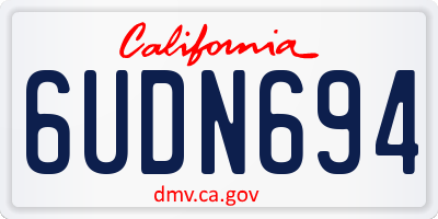 CA license plate 6UDN694
