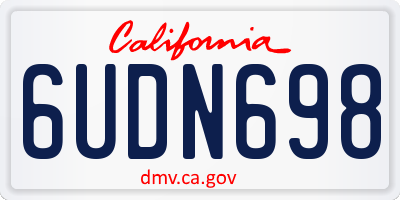 CA license plate 6UDN698