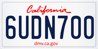 CA license plate 6UDN700