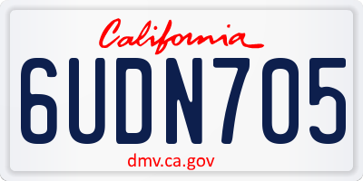 CA license plate 6UDN705