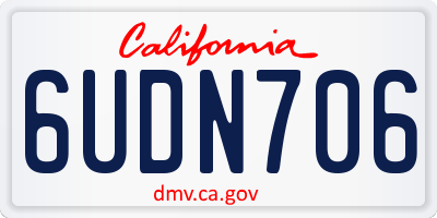 CA license plate 6UDN706