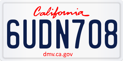 CA license plate 6UDN708