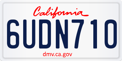 CA license plate 6UDN710