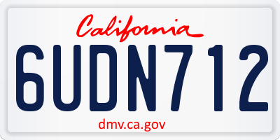 CA license plate 6UDN712