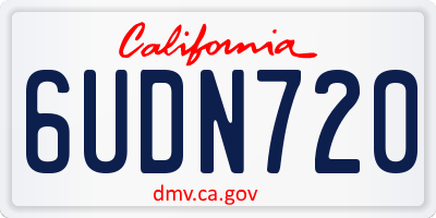 CA license plate 6UDN720