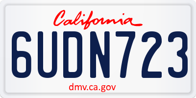 CA license plate 6UDN723