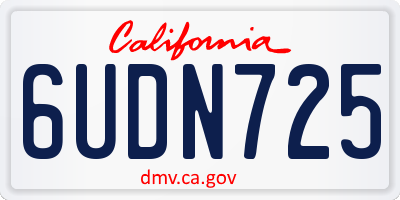 CA license plate 6UDN725