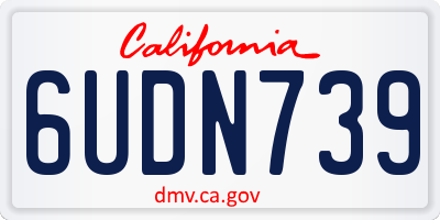 CA license plate 6UDN739