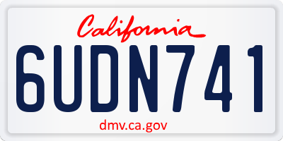 CA license plate 6UDN741