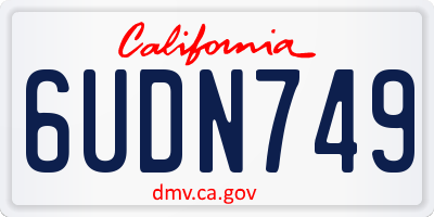CA license plate 6UDN749