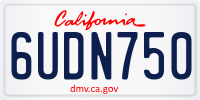 CA license plate 6UDN750
